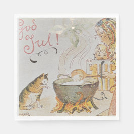 A charming Scandinavian winter scene Tack Kort Pappersservett