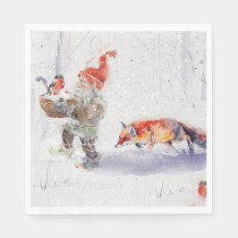 A charming Scandinavian winter scene Tack Kort Pappersservett