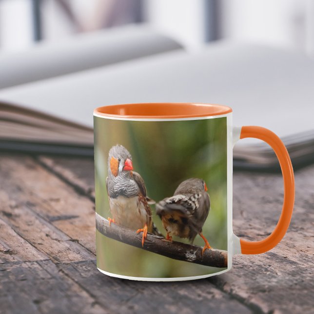 A Cheeky Pair of Zebra Finches Mugg (Cheeky Pair of Zebra Finches 11 oz Coffee Mug Cover Photo.)