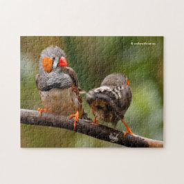 A Cheeky Pair of Zebra Finches Pussel