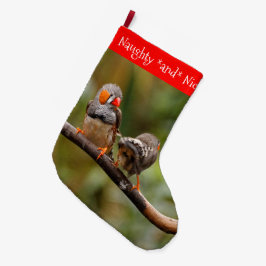 A Cheeky Pair of Zebra Finches Songbird Stor Julstrumpa