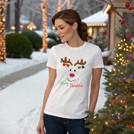 A cheerful Christmas reindeer T Shirt