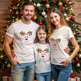 A cheerful Christmas reindeer T Shirt