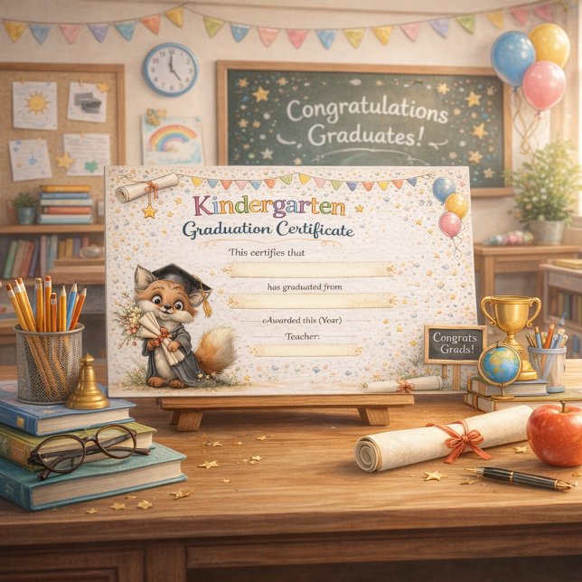 A Cheerful Fox Celebrating Graduation (Skapare uppladdad)