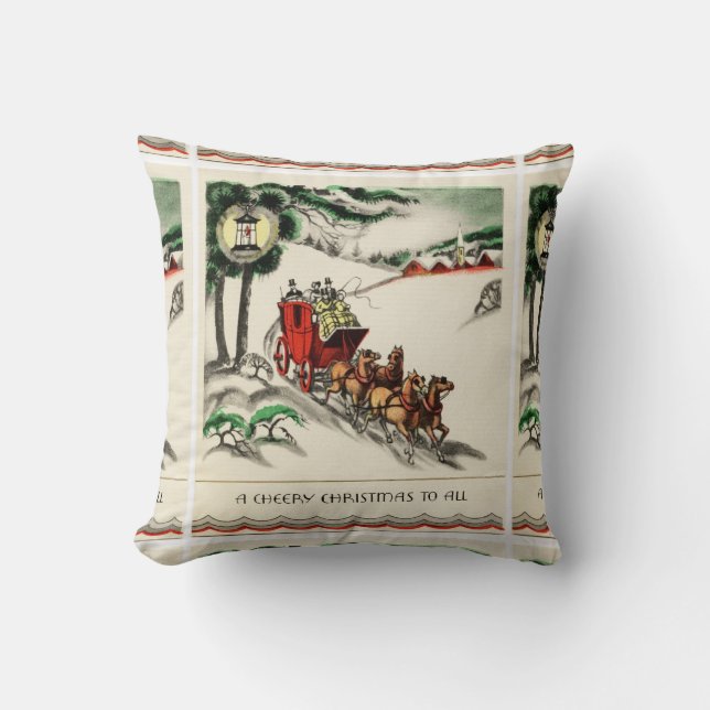 A Cheery Horse and Carriage God Kudde (Framsida)