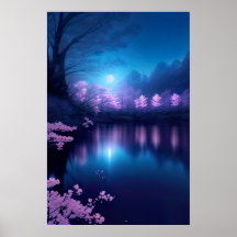 A Cherry Blommar Sjö i natt