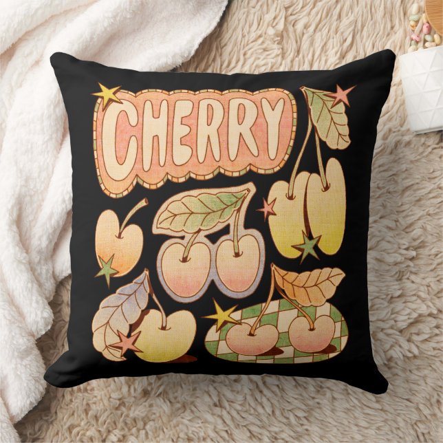 A Cherry/Cherry Illustrations Kudde (Filt)