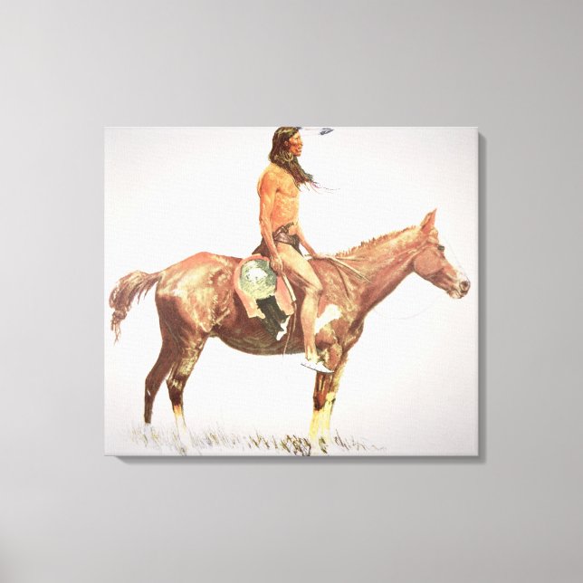 A Cheyenne Modig, 1901 (färg litho) Canvastryck (Framsida)