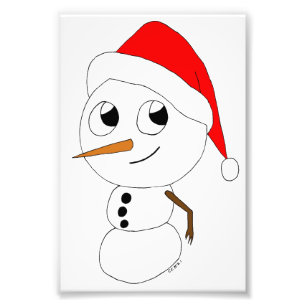 a chibi snögubbe fototryck