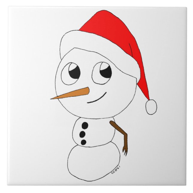 a chibi snögubbe kakelplatta (Framsidan)