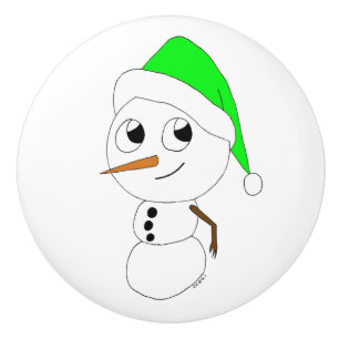a chibi snögubbe knopp