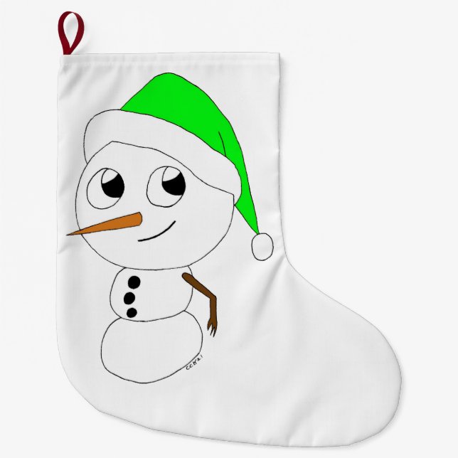 a chibi snögubbe stor julstrumpa (Framsidan)