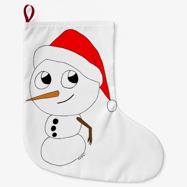 a chibi snögubbe stor julstrumpa (Framsidan)