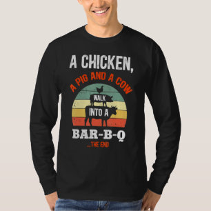 A Chicken A Gris och A Cow Walk in to A Pub B Q Fu T Shirt