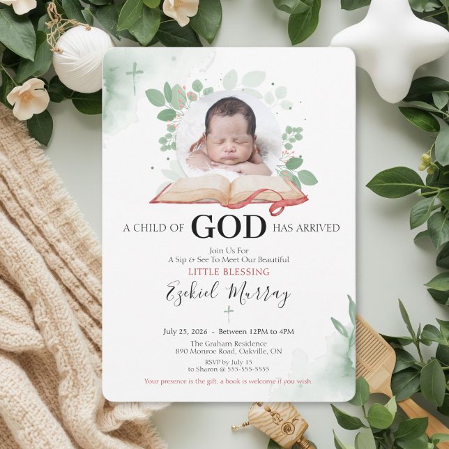 A Child Of God Sip And See Invitation Inbjudningar (Skapare uppladdad)