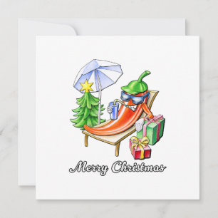 A Chili God jul under Sunshade och Träd Spara Datumet