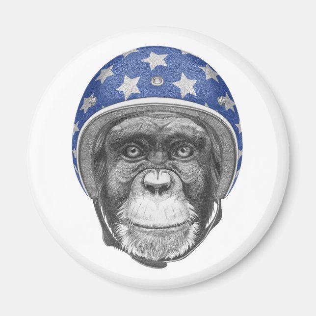 A Chimpanzee Motorcycle Rider Magnet (Framsidan)