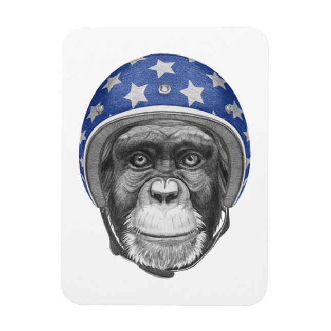 A Chimpanzee Motorcycle Rider Magnet (Vertikal)