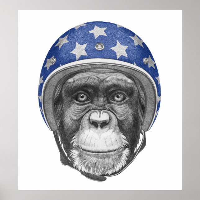 A Chimpanzee Motorcycle Rider Poster (Framsidan)