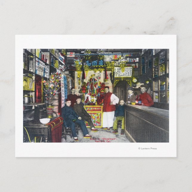 A Chinatown SceneHanford, CA Vykort (Framsida)