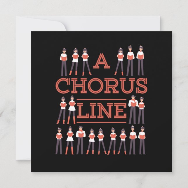 A Chorus Line Choir Music Singer Musician Gift Inbjudningar (Framsida)