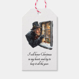 A Christmas Carol Scrooge Julpresentkort Presentetikett
