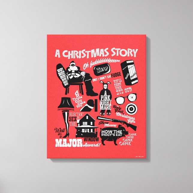 A Christmas Story Icons Graphic Canvastryck (Framsida)