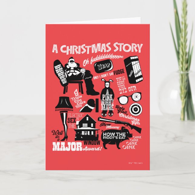 A Christmas Story Icons Graphic Helgkort (Framsida)