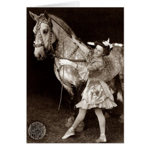 A Circus Girl and Horse Hälsningskort