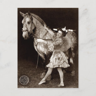 A Circus Girl and Horse Vykort