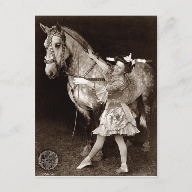 A Circus Girl and Horse Vykort (Framsida)