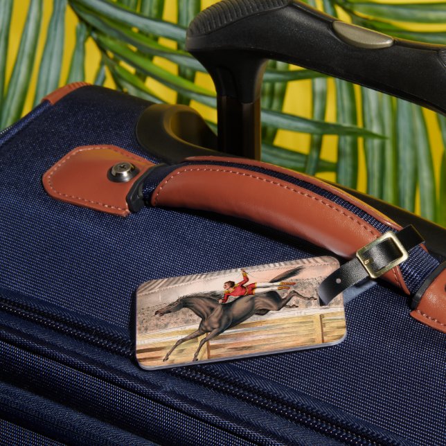 A Circus Performer Riding A Vaulting Horse Bagagebricka (Framsida Insitu 3)