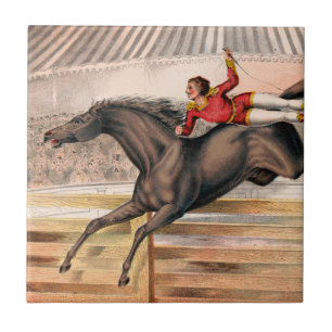 A Circus Performer Riding A Vaulting Horse Kakelplatta