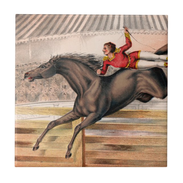 A Circus Performer Riding A Vaulting Horse Kakelplatta (Framsidan)