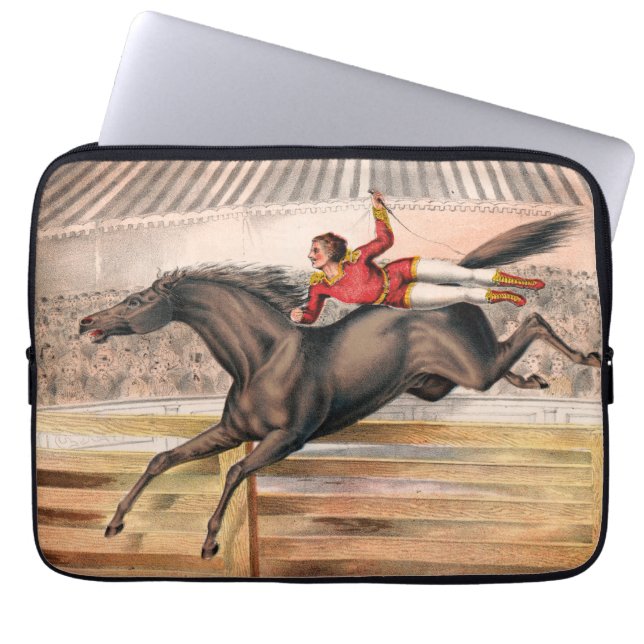A Circus Performer Riding A Vaulting Horse Laptop Fodral (Framsidan)