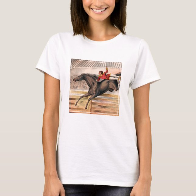 A Circus Performer Riding A Vaulting Horse T Shirt (Framsida)