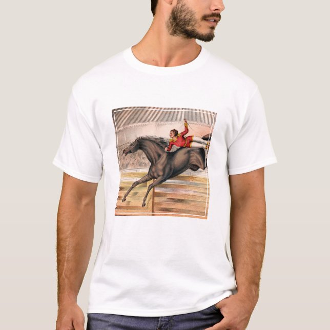 A Circus Performer Riding A Vaulting Horse T Shirt (Framsida)