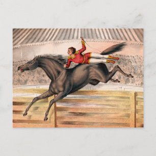 A Circus Performer Riding A Vaulting Horse Vykort