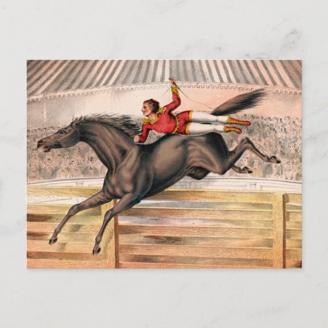 A Circus Performer Riding A Vaulting Horse Vykort (Framsida)