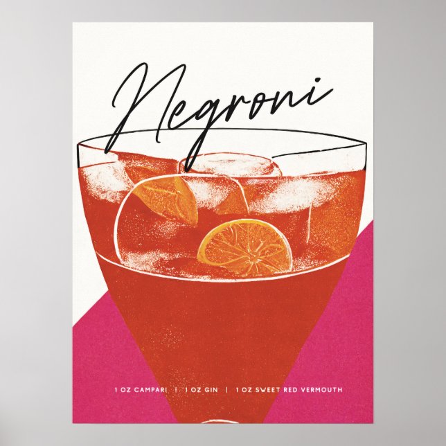A Classic Negroni: En cocktail för att minnas Rosa Poster (Framsidan)