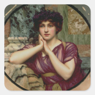 A Classical Beauty, 1901 (olja på canvas) Fyrkantigt Klistermärke