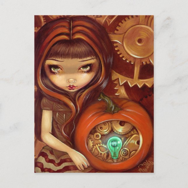 "A Clockwork Pumpkin"-vykort Vykort (Framsida)