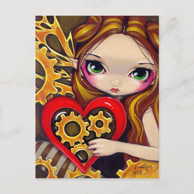 "A Clockwork Valentine" vykort (Framsida)