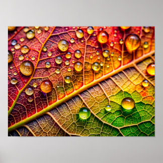 A close-up of a vibrant, textured leaf poster