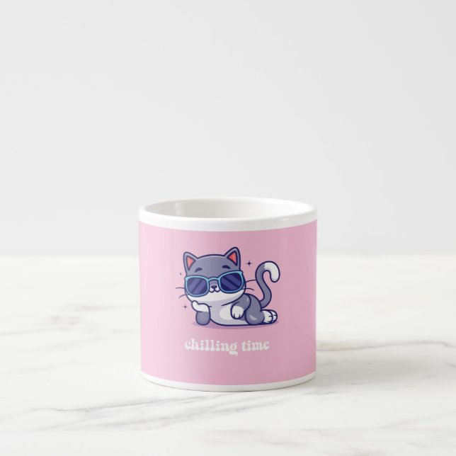 A  coffee mug Chiiling time (pink) Espressomugg (Framsidan)