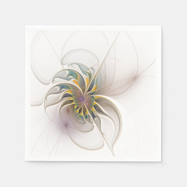 A colorful fractal ornament. Abstract Flower art Pappersservett (Framsidan)