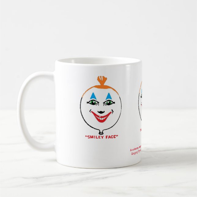 A colorisated 1922 "SMILING ANSIKTE" Balloon Coffe Kaffemugg (Vänster)
