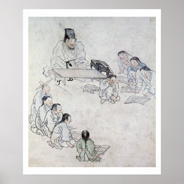 A Confucian Classroom (Sodang) (utskrift av färg) Poster (Framsidan)