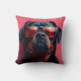 A cool rottweiler with sunglasses kudde
