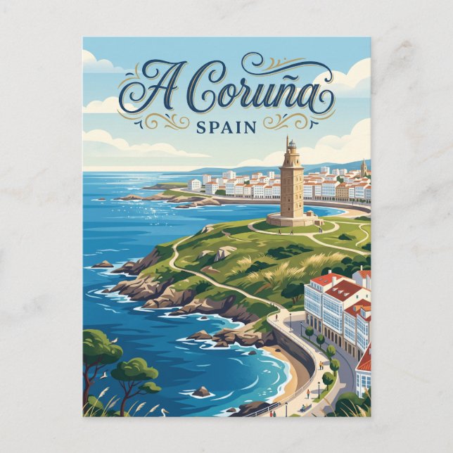 A Coruña, Spanien Vykort (Framsida)